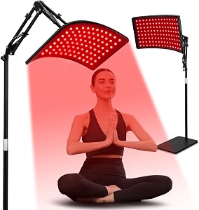 Red Light Therapy for Face and Body, Red Infrared Light Therapy Lamp with Stand Led 660nm