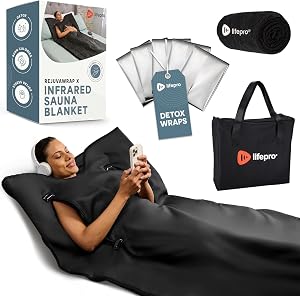 Lifepro RejuvaWrap Infrared Sauna Blanket — Portable Sauna Bag with 9 Temp Levels Low EMF