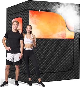 Manastin 2 Person Portable Steam Sauna for Home, 1 or 2 Person Full Body Home Spa with 2 F