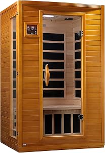 Dynamic Saunas Andora 2 Person Low EMF FAR Infrared Sauna with Red Light Therapy, Indoor D