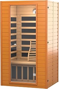 Real Relax Infrared Sauna for Home, Home Infrared Saunas up to 1-2 Persons, Canadian Hemlo
