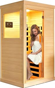 OUTEXER Far Infrared Sauna Home Sauna Spa Room Canadian Hemlock Wood 1200W Indoor Saunas L