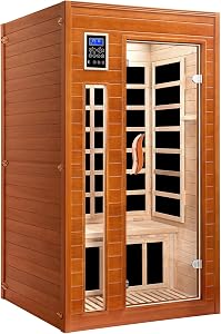 X-Vcak 1-2 Person Infrared Sauna, Dry Heat Sauna with Red Light Therapy, Bluetooth, Radio,
