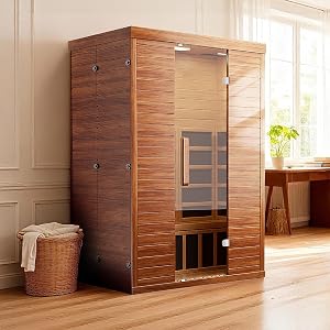 PABIMIA 2-Person Infrared Sauna, Smart App Control, WiFi & Bluetooth, Low EMF 1500W/12