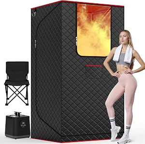Manastin Upgraded Portable Steam Sauna for Home, Sauna Tent with 3L/1200W Steamer, XL Fold