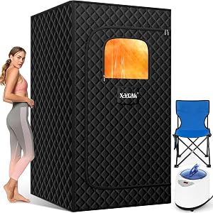 X-Vcak Upgraded Portable Sauna for Home,Relaxation, Steam Sauna for Home with Steamer, Rem